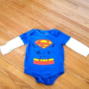 Superman long sleeve onesie